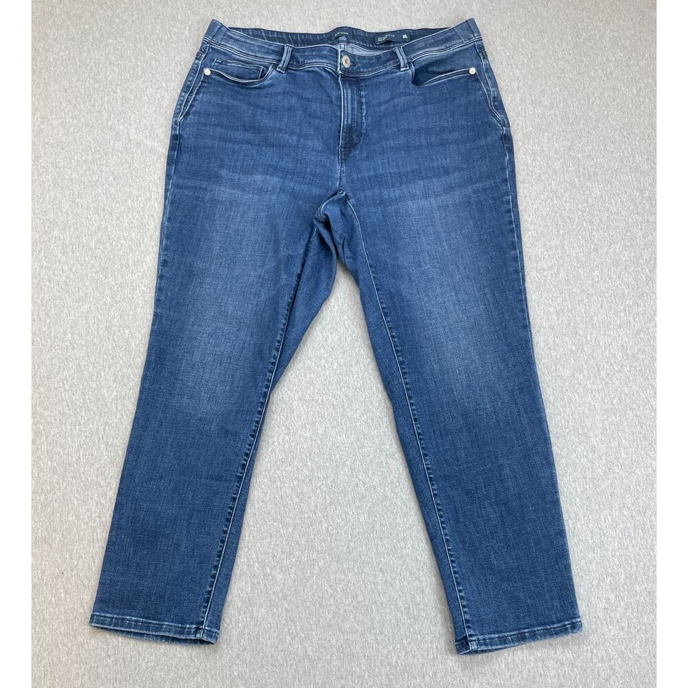 J Jill Denim Jeans Womens 18R Blue Cotton Blend Stretch Authentic Fit Slim Ankle